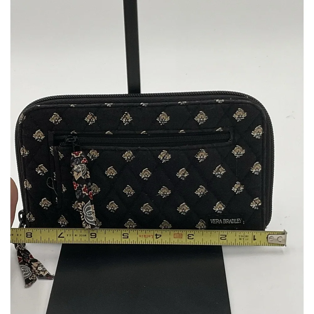 Vera Bradley Black And Paisley Vintage Purse Clutch And Matching Wallet Set